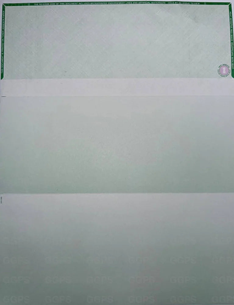 Linen – High Security Stock (Light Green)