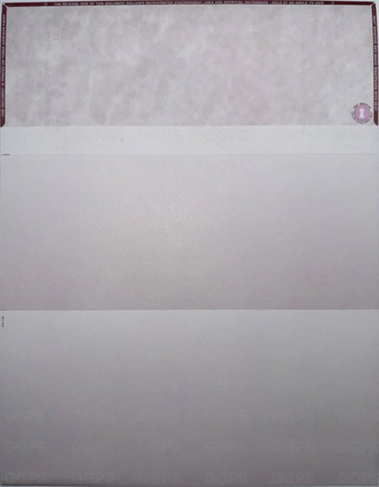 Parchment – High Security Stock (Red)
